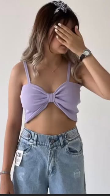 کراپ تاپ مدل پاپیونی دخترانه