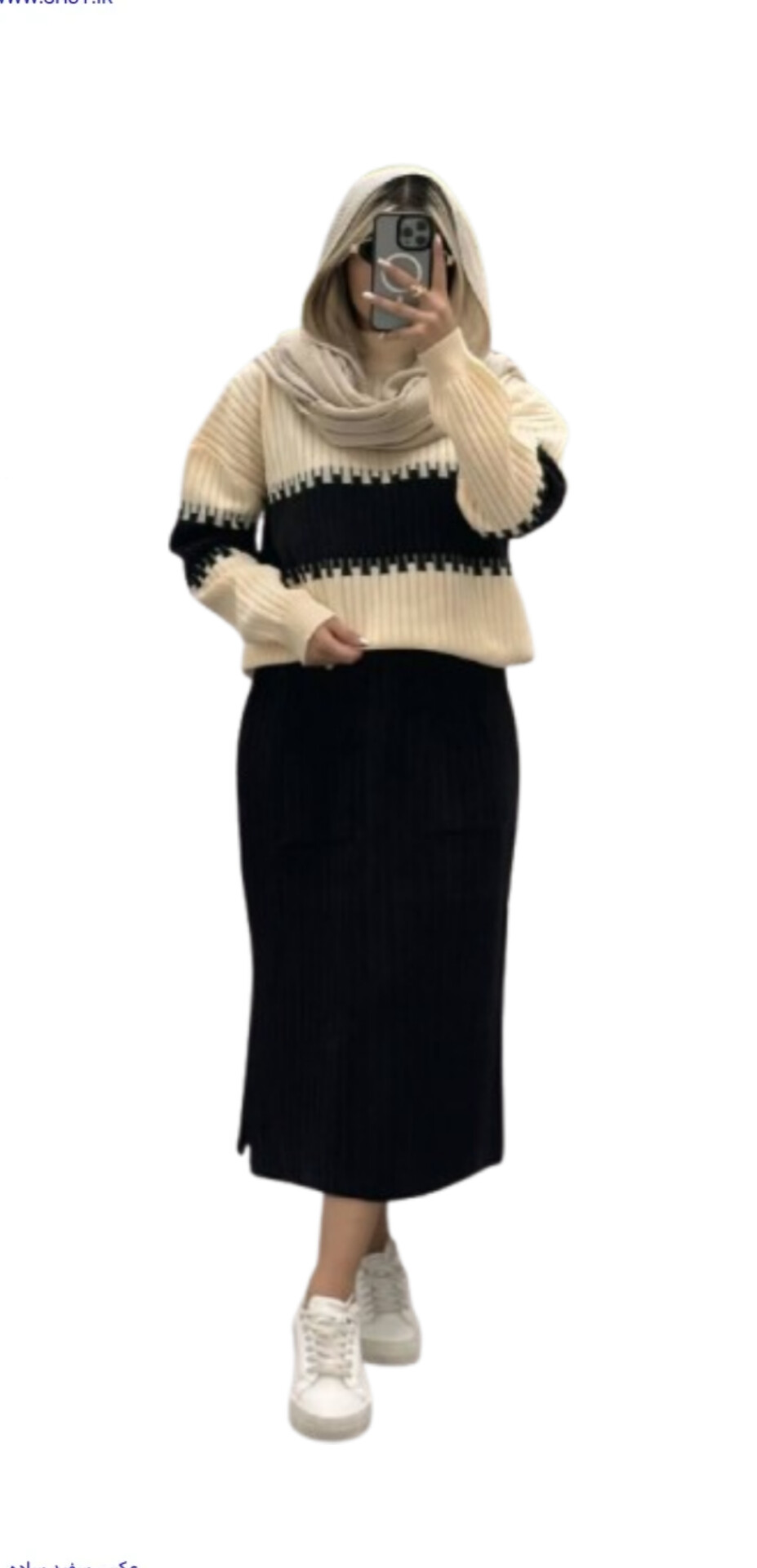 ست بلوز و دامن بافت طرح دو تیکه مدل سودا